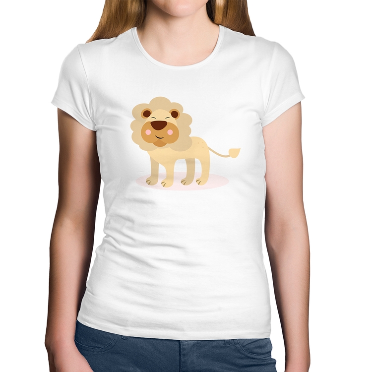 Baby Look Algodão Leãozinho - Branca