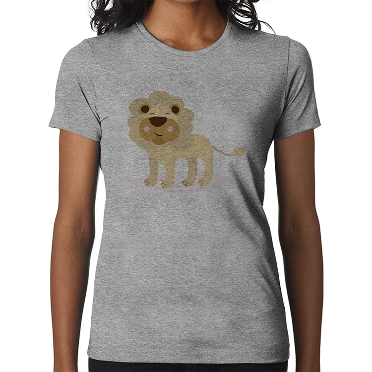 Baby Look Leãozinho - Cinza