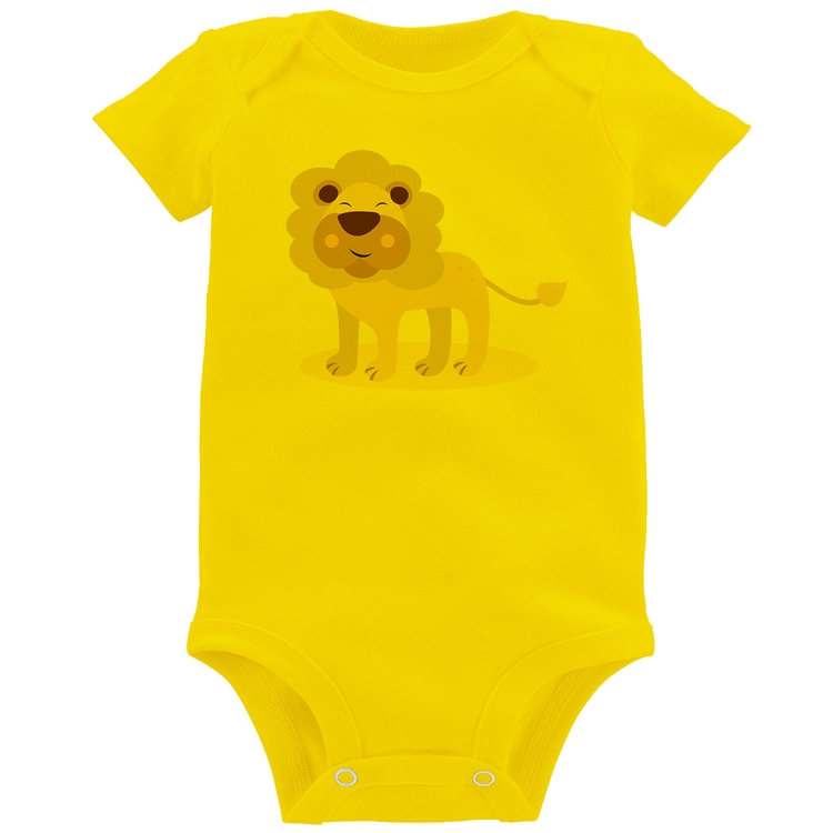 Body Bebê Leãozinho - Amarelo