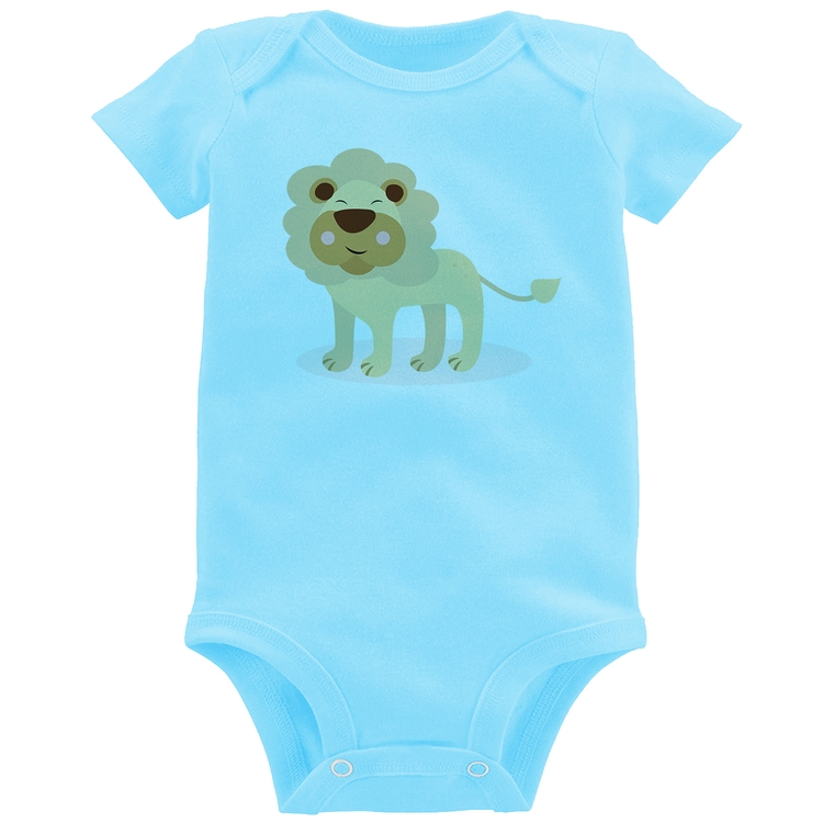 Body Bebê Leãozinho - Azul Bebê