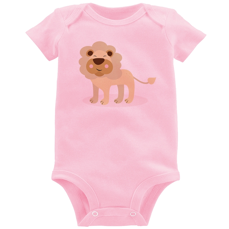 Body Bebê Leãozinho - Rosa Bebê