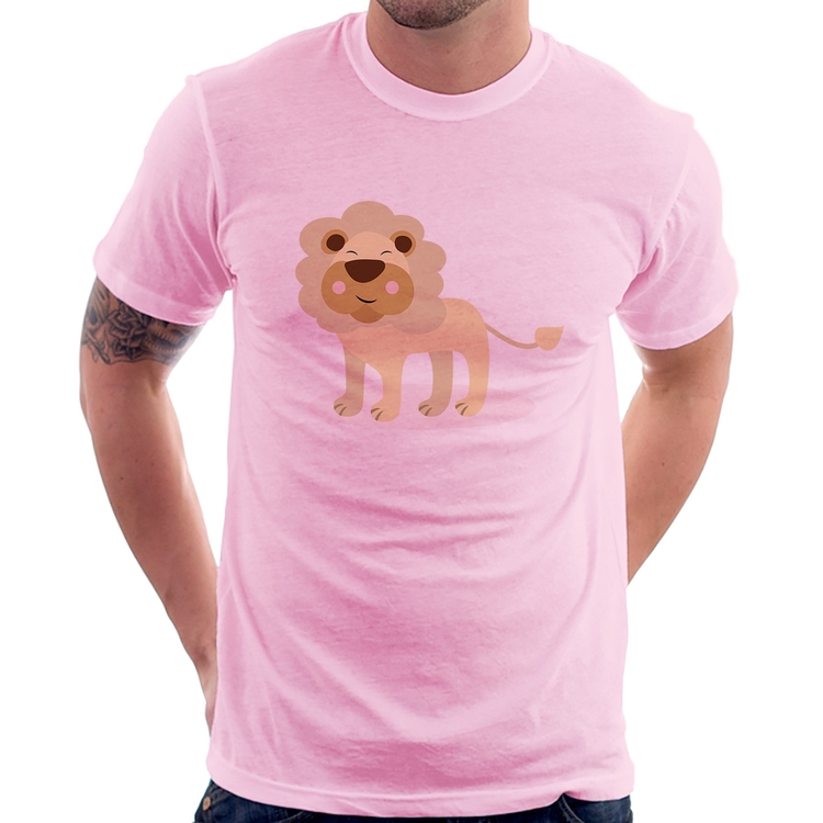 Camiseta Leãozinho - Rosa Bebê