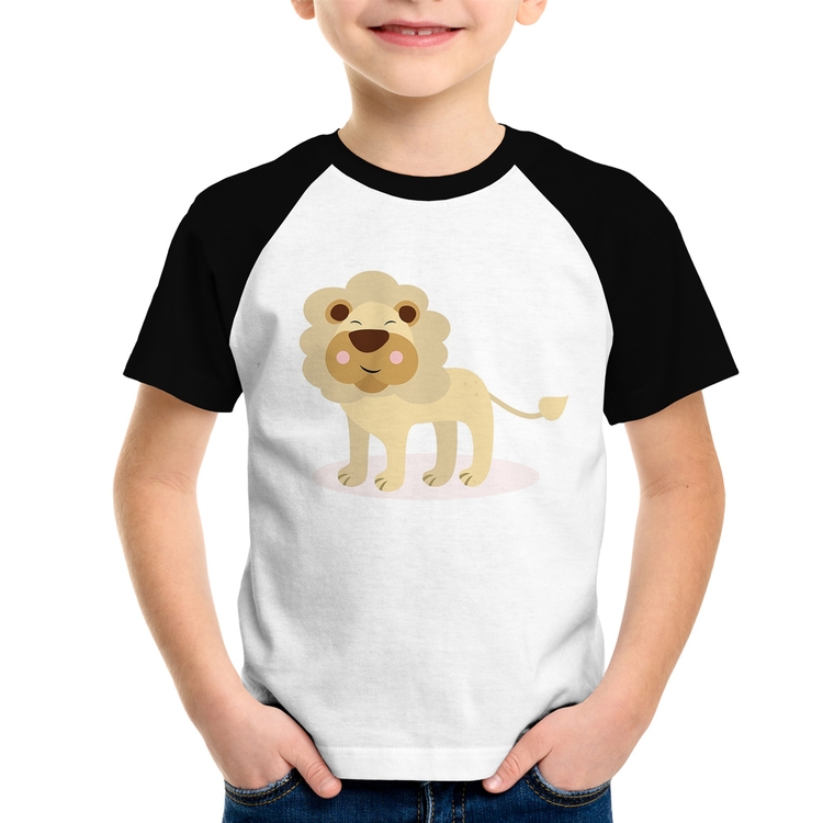 Camiseta Raglan Infantil Leãozinho