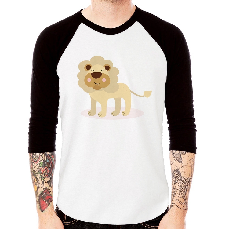 Camiseta Raglan Leãozinho Manga 3/4
