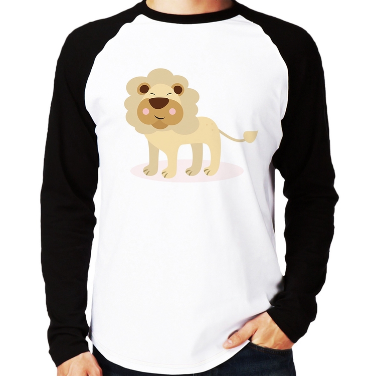 Camiseta Raglan Leãozinho Manga Longa