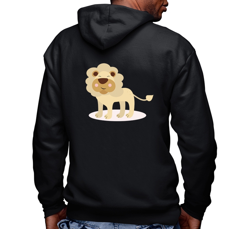 Blusa Moletom Leãozinho Masculina com Capuz e Zíper