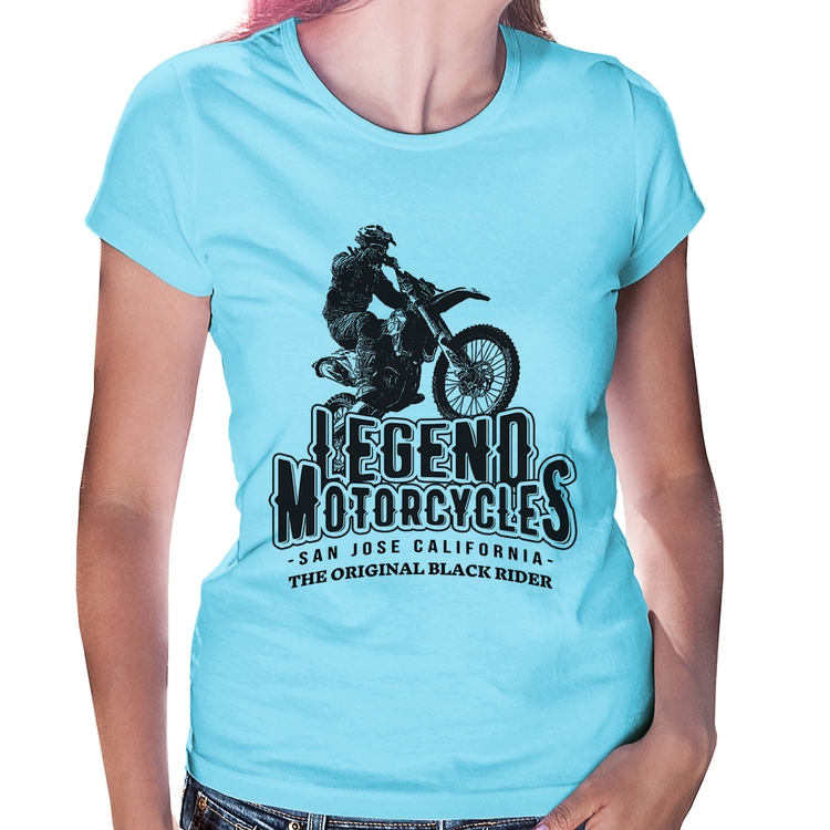 Baby Look Legend Motorcycle - Azul Bebê