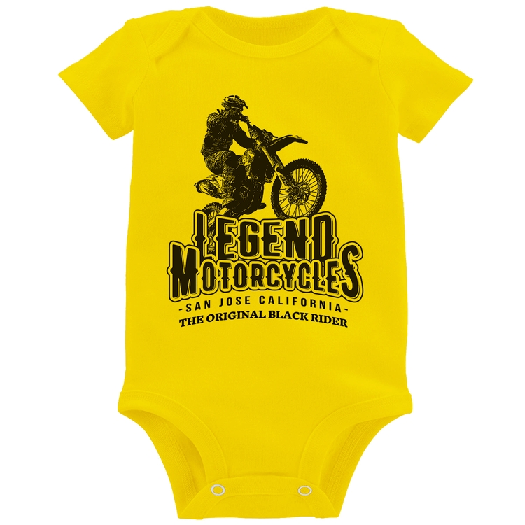 Body Bebê Legend Motorcycle - Amarelo