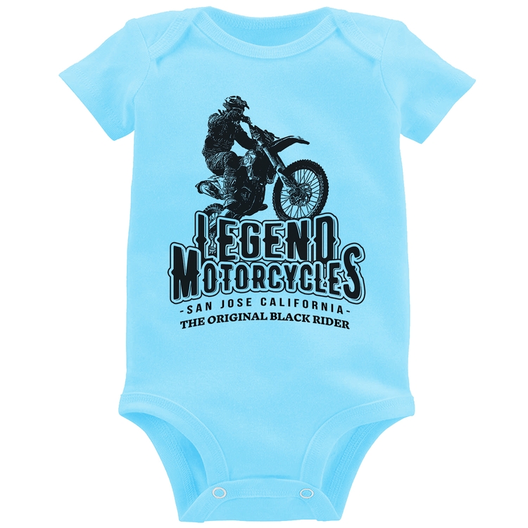 Body Bebê Legend Motorcycle - Azul Bebê