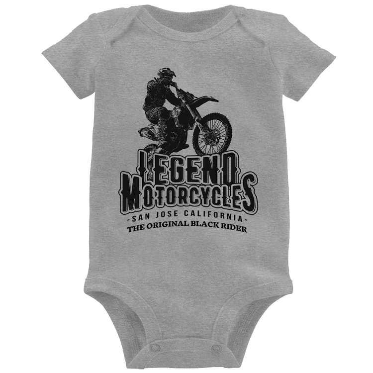 Body Bebê Legend Motorcycle - Cinza