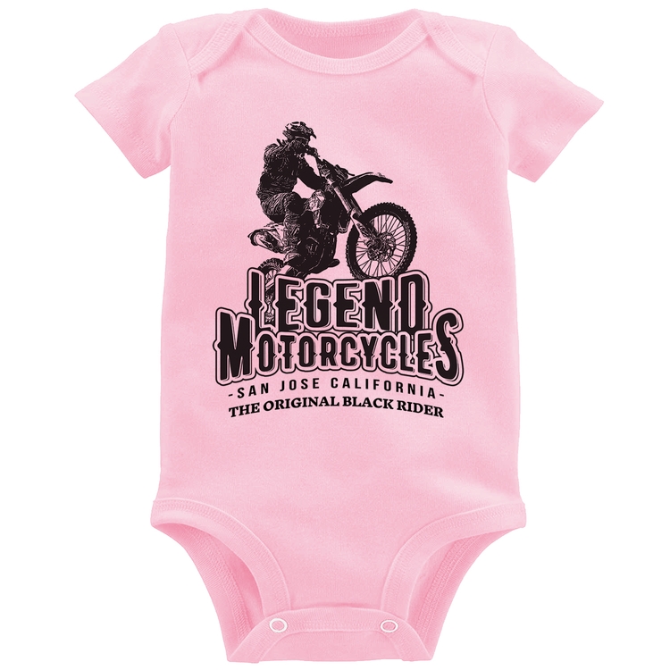 Body Bebê Legend Motorcycle - Rosa Bebê