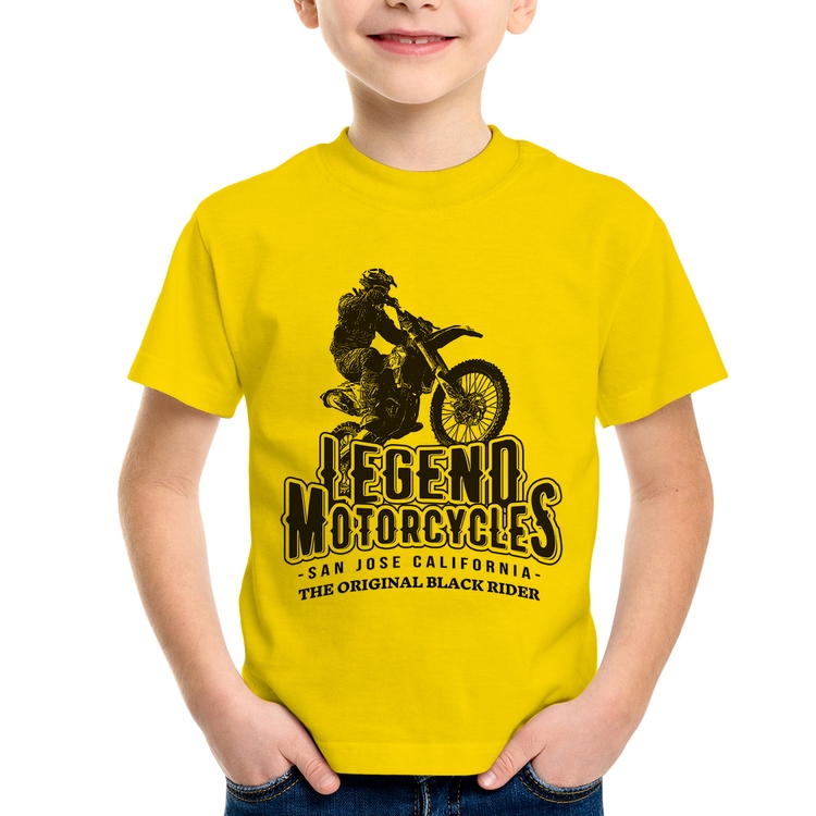 Camiseta Infantil Legend Motorcycle - Amarela