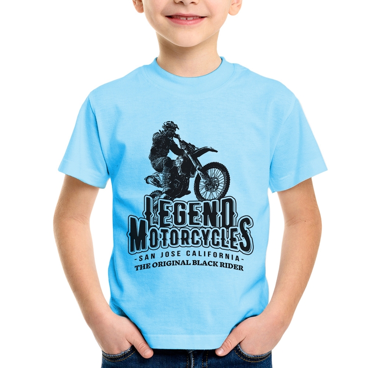 Camiseta Infantil Legend Motorcycle - Azul Bebê