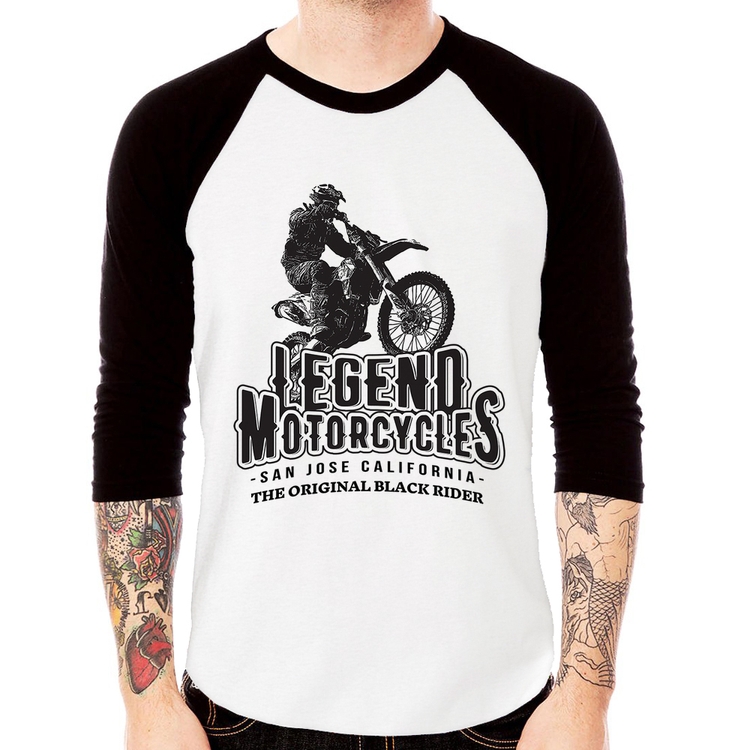 Camiseta Raglan Legend Motorcycle Manga 3/4