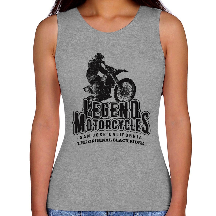 Regata Feminina Legend Motorcycle - Cinza