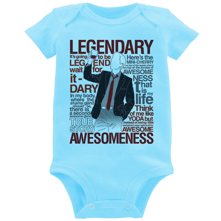 Body Bebê Legendary Awesomeness - Azul Bebê