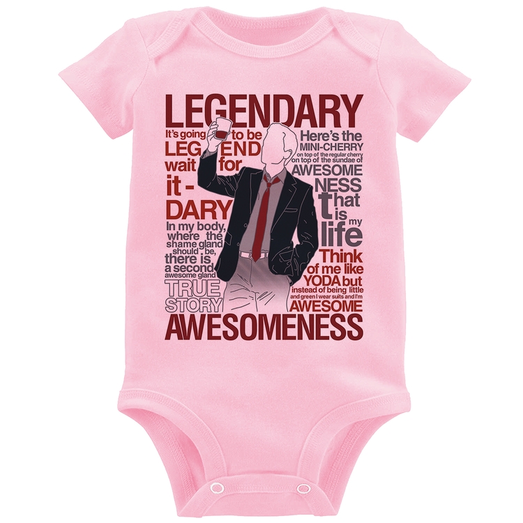 Body Bebê Legendary Awesomeness - Rosa Bebê