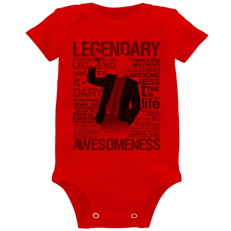 Body Bebê Legendary Awesomeness - Vermelho