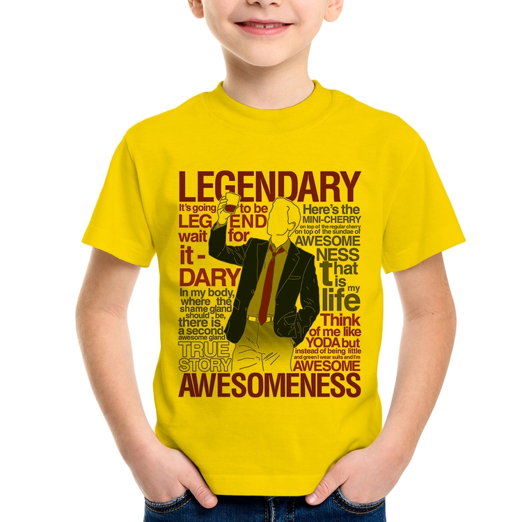 Camiseta Infantil Legendary Awesomeness - Amarela