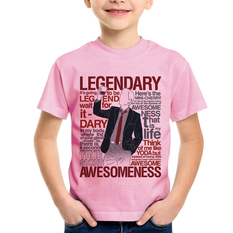 Camiseta Infantil Legendary Awesomeness - Rosa Bebê