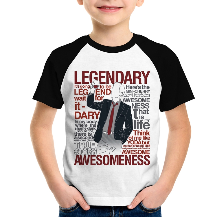 Camiseta Raglan Infantil Legendary Awesomeness