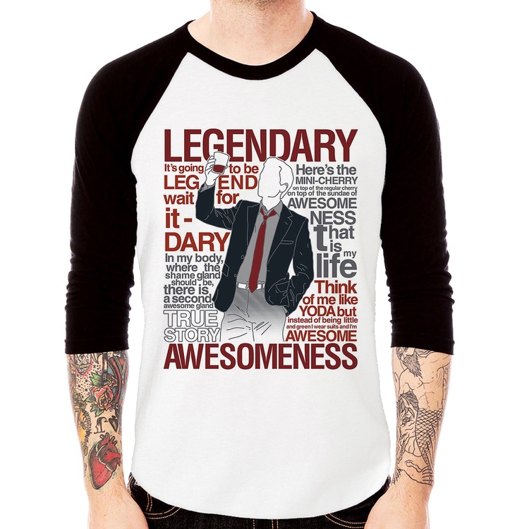 Camiseta Raglan Legendary Awesomeness Manga 3/4