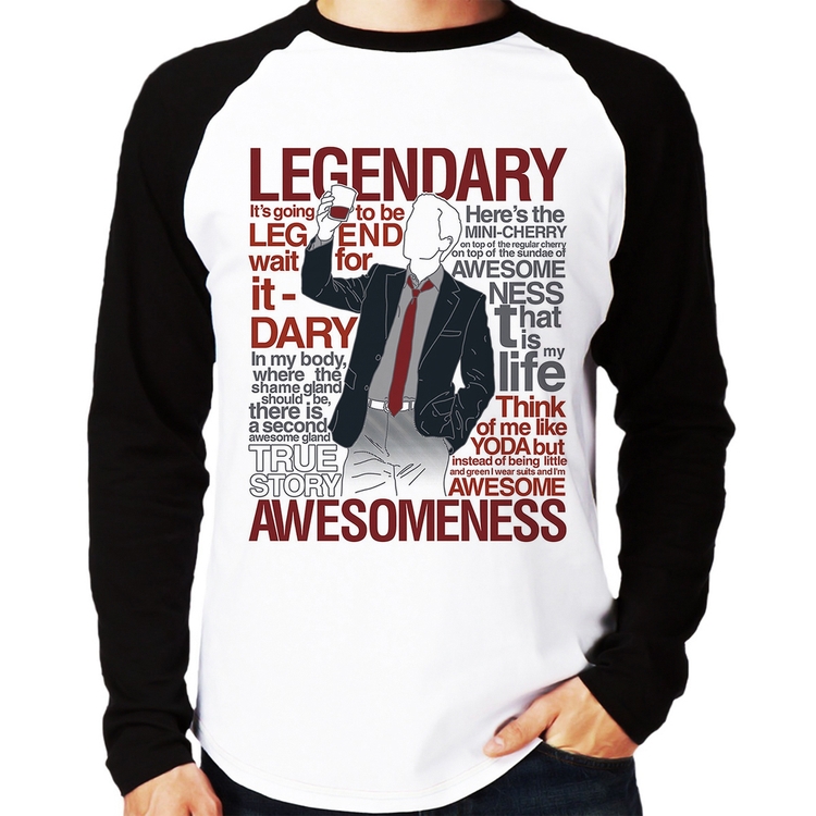 Camiseta Raglan Legendary Awesomeness Manga Longa