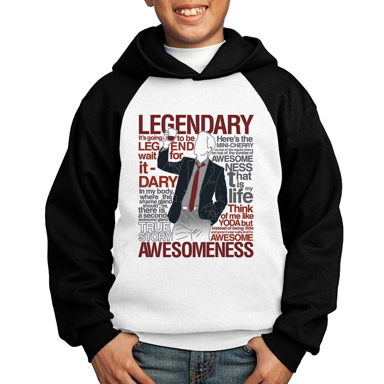 Moletom Infantil Legendary Awesomeness - Branco/Preto