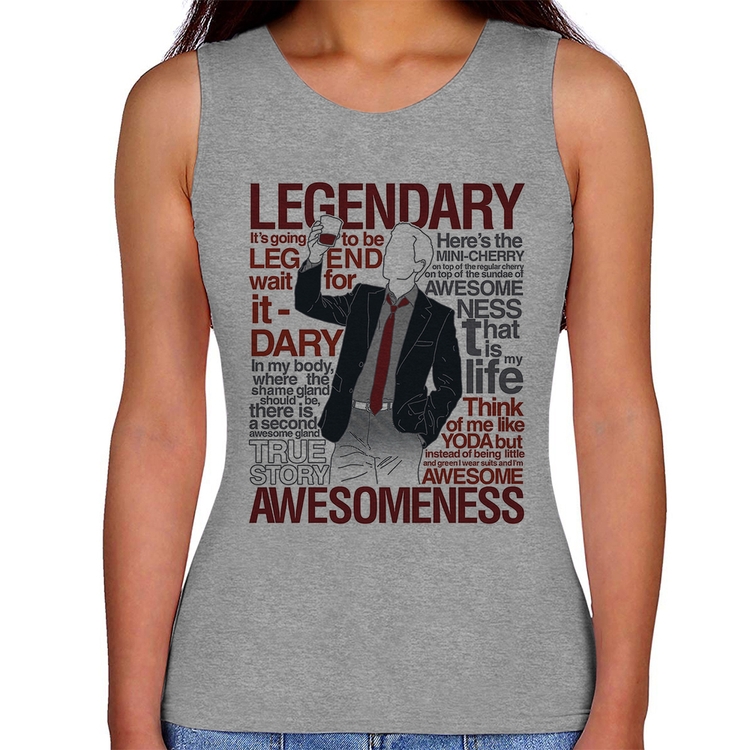 Regata Feminina Legendary Awesomeness - Cinza