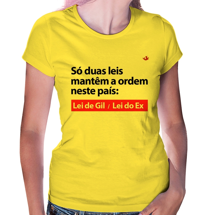 Baby Look Lei de Gil e Lei do Ex - Amarela