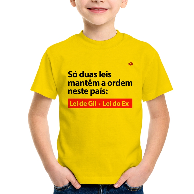 Camiseta Infantil Lei de Gil e Lei do Ex - Amarela
