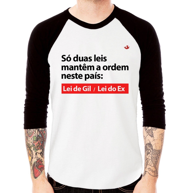 Camiseta Raglan Lei de Gil e Lei do Ex Manga 3/4
