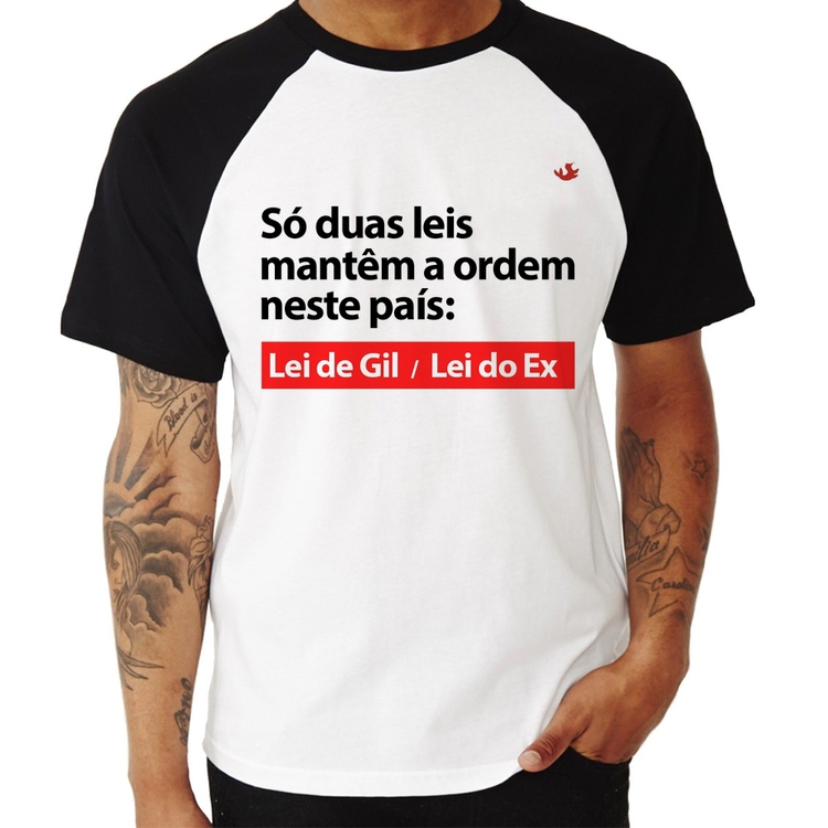 Camiseta Raglan Lei de Gil e Lei do Ex