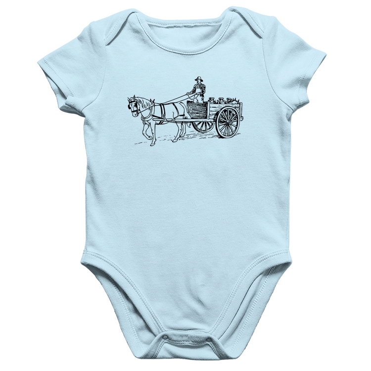 Body Bebê Algodão Leiteiro - Azul Bebê