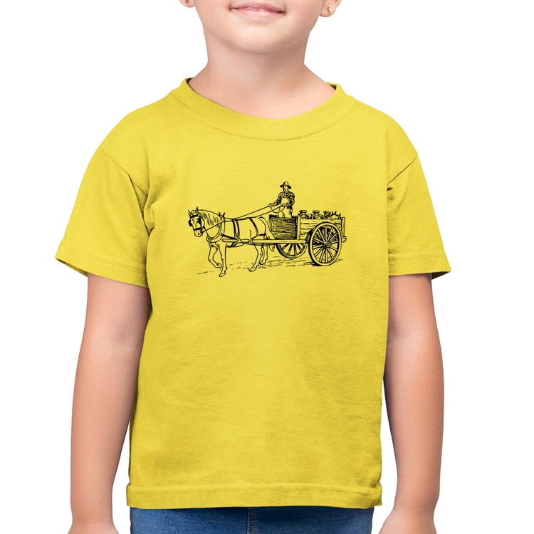 Camiseta Algodão Infantil Leiteiro - Amarelo Canário