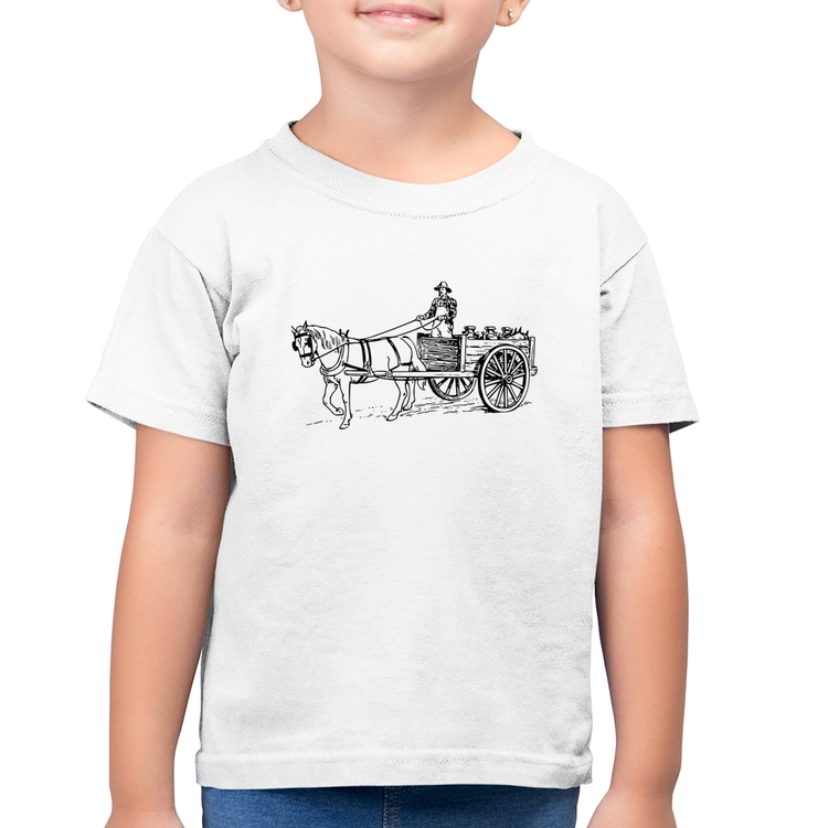 Camiseta Algodão Infantil Leiteiro - Branca