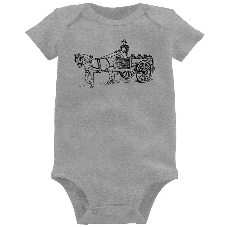 Body Bebê Leiteiro - Cinza