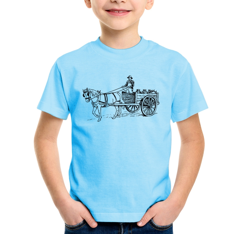 Camiseta Infantil Leiteiro - Azul Bebê