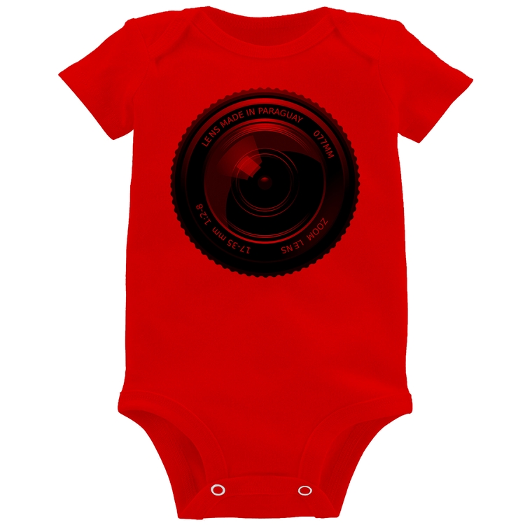 Body Bebê Lente Câmera - Vermelho
