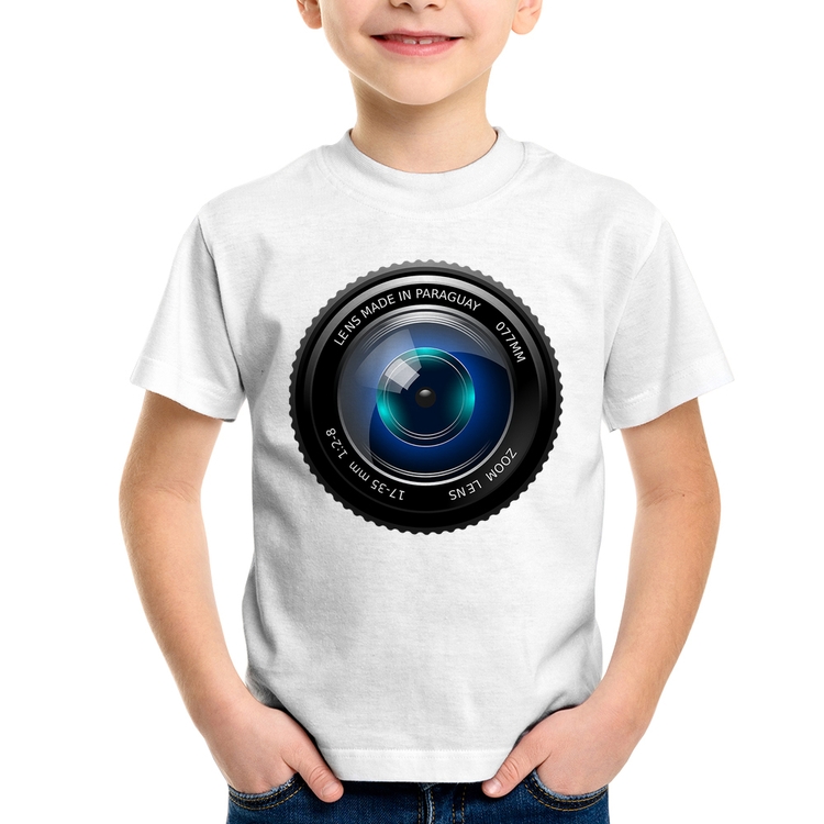 Camiseta Infantil Lente Câmera
