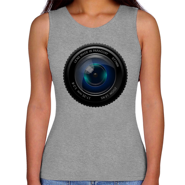 Regata Feminina Lente Câmera - Cinza