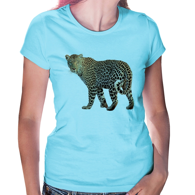 Baby Look Leopardo - Azul Bebê