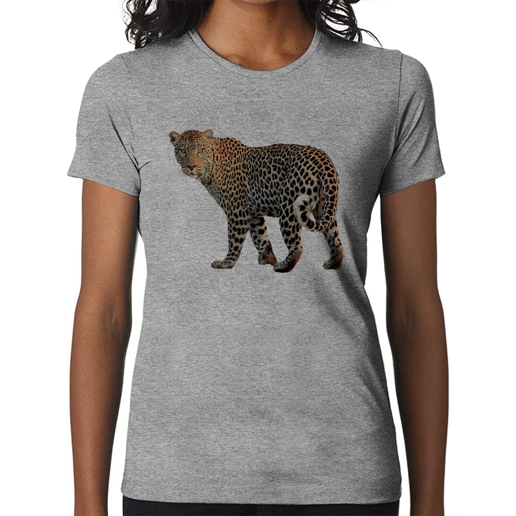Baby Look Leopardo - Cinza