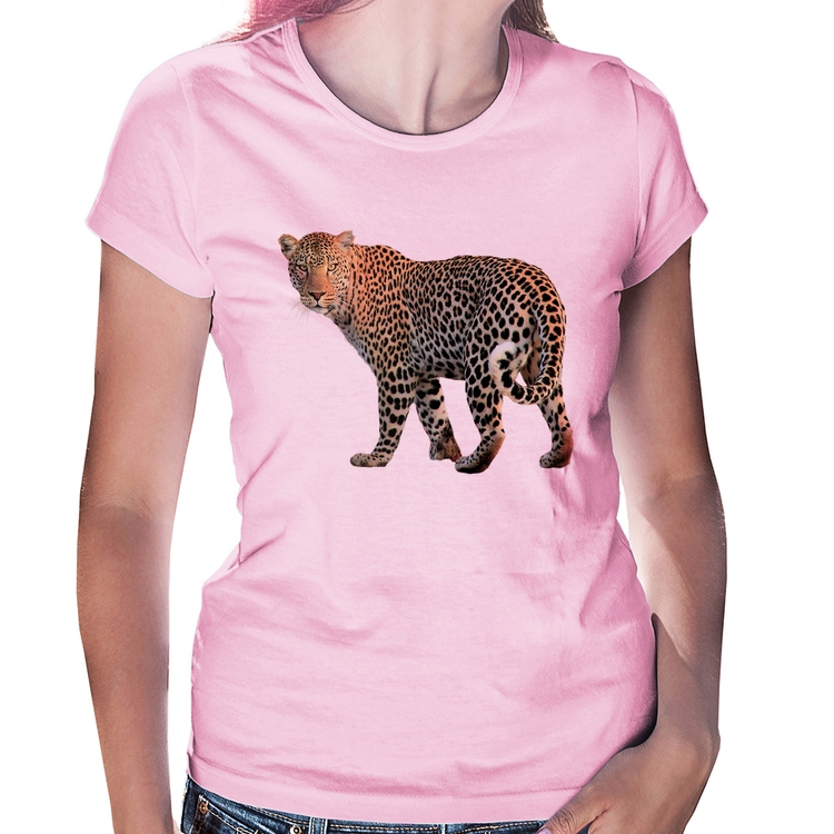 Baby Look Leopardo - Rosa Bebê