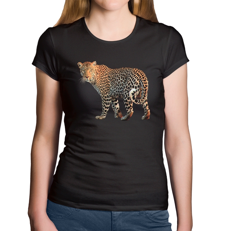 Baby Look Algodão Leopardo
