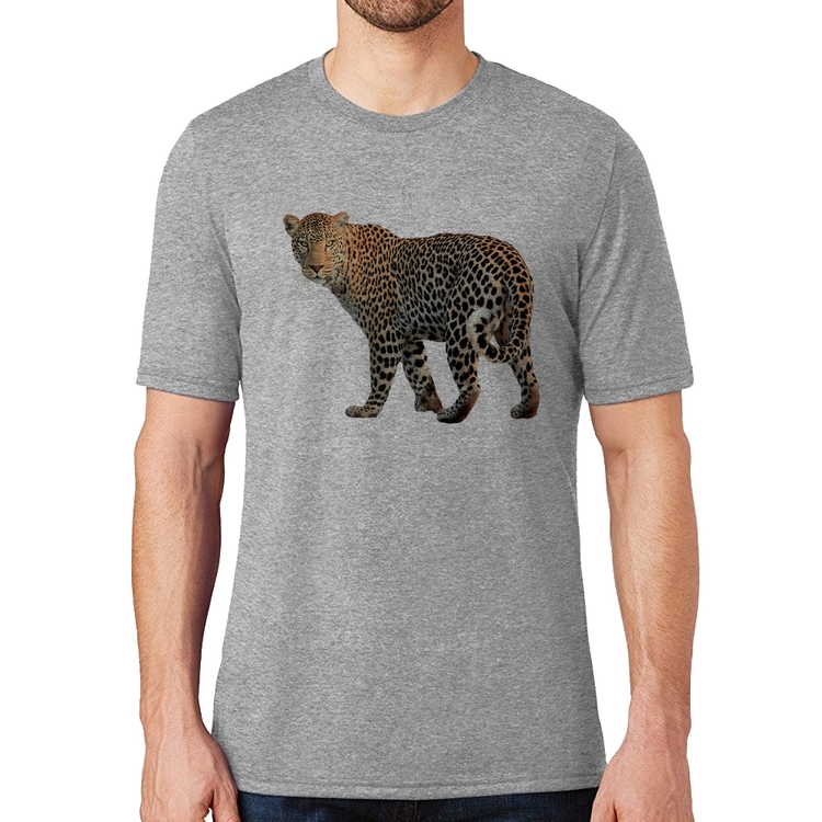 Camiseta Leopardo - Cinza