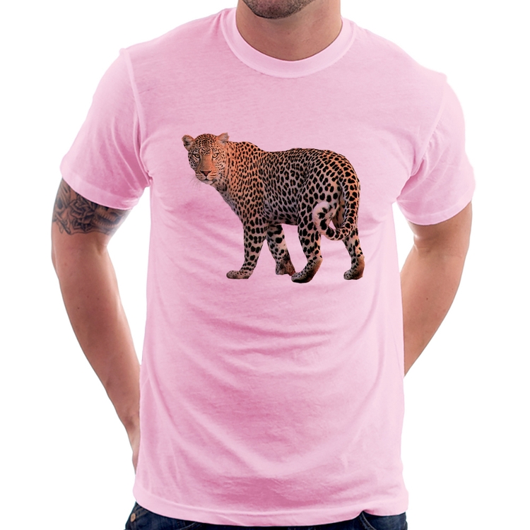 Camiseta Leopardo - Rosa Bebê