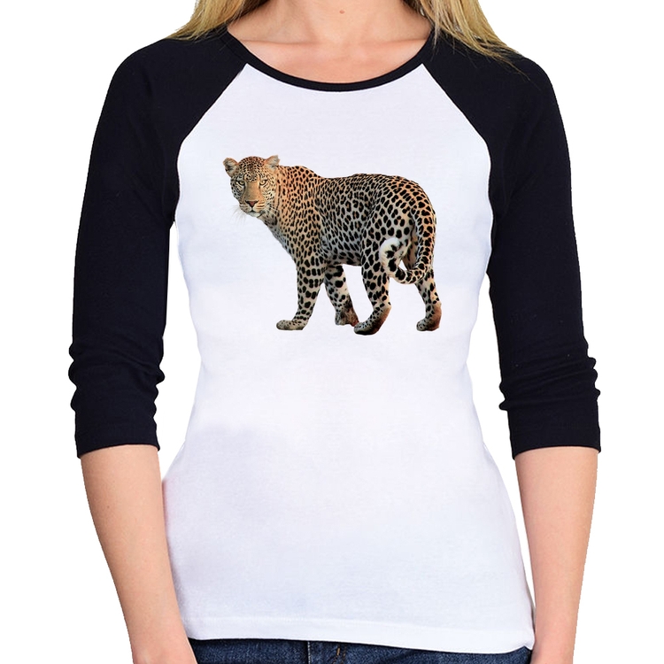 Baby Look Raglan Leopardo Manga 3/4