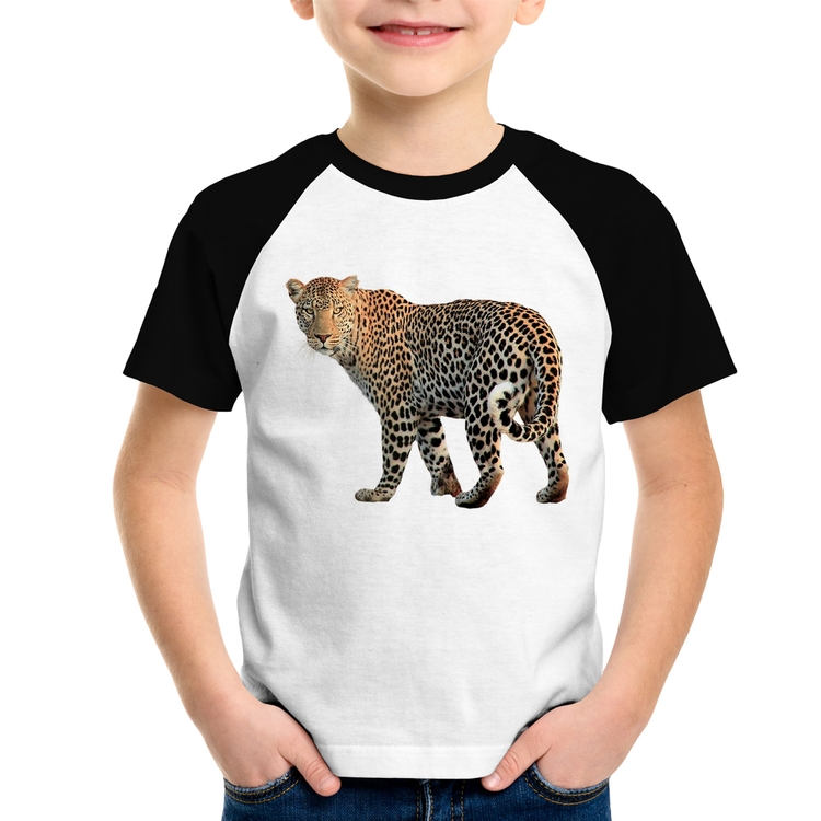 Camiseta Raglan Infantil Leopardo