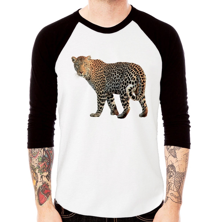 Camiseta Raglan Leopardo Manga 3/4